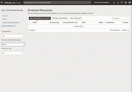 Protected Resources 창 이미지
