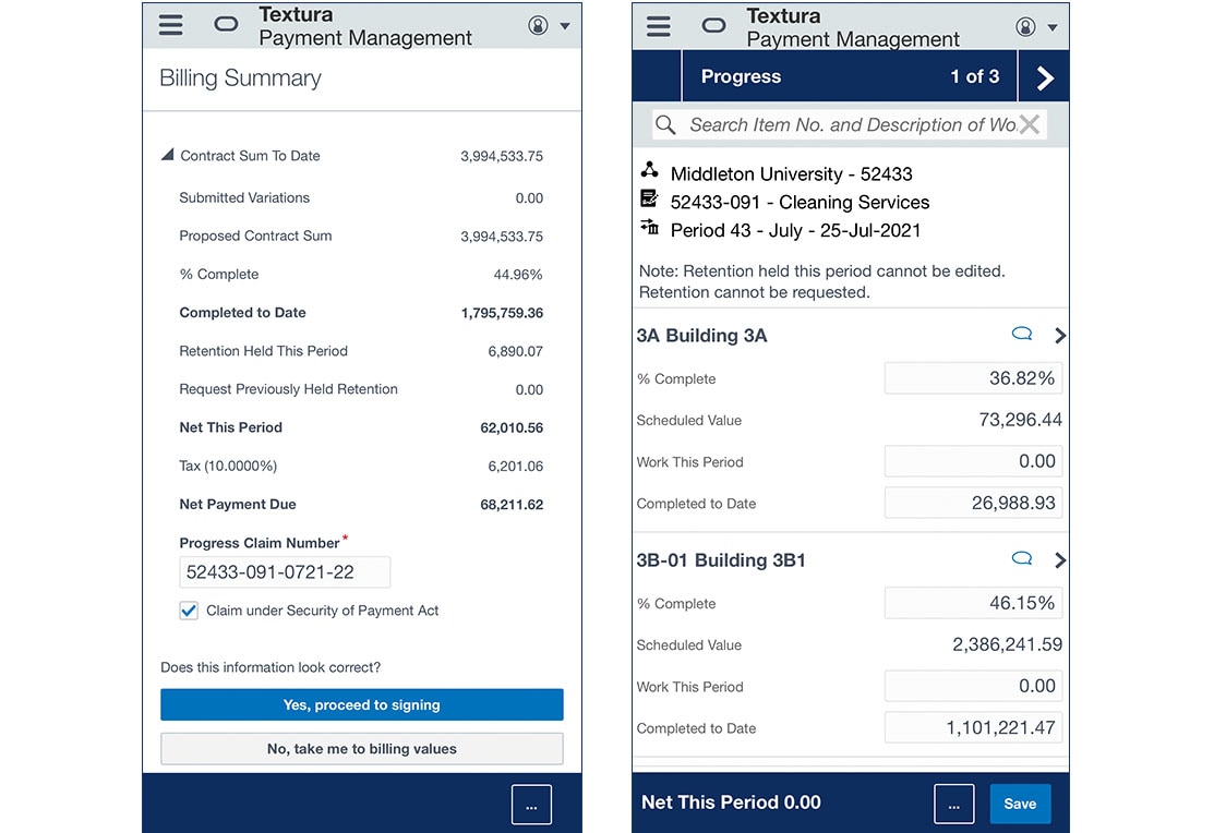 Electronic payment screenshot