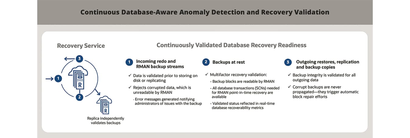 Continuous recovery validation diagram, description below:
