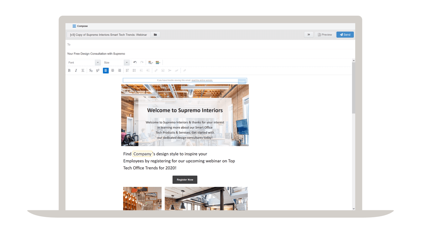 Figure 9: Provide sales with access to a library of branded marketing approved templates for quick response emails that close deals.