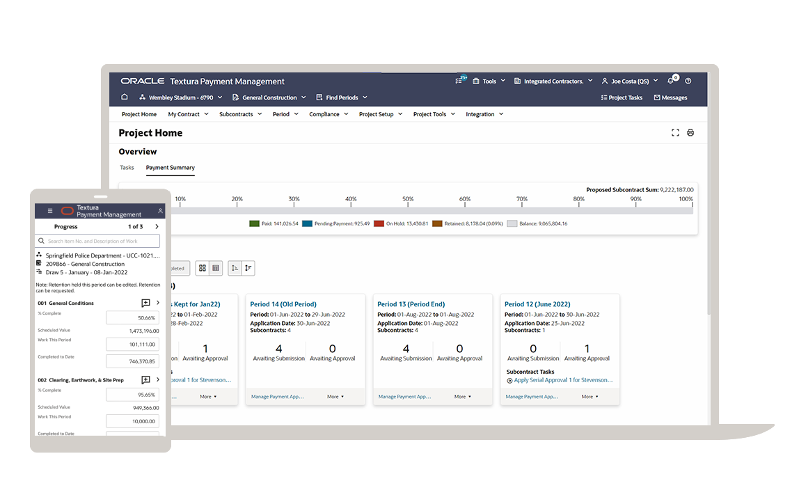 Oracle Textura Payment Management Cloud Service – Screenshot