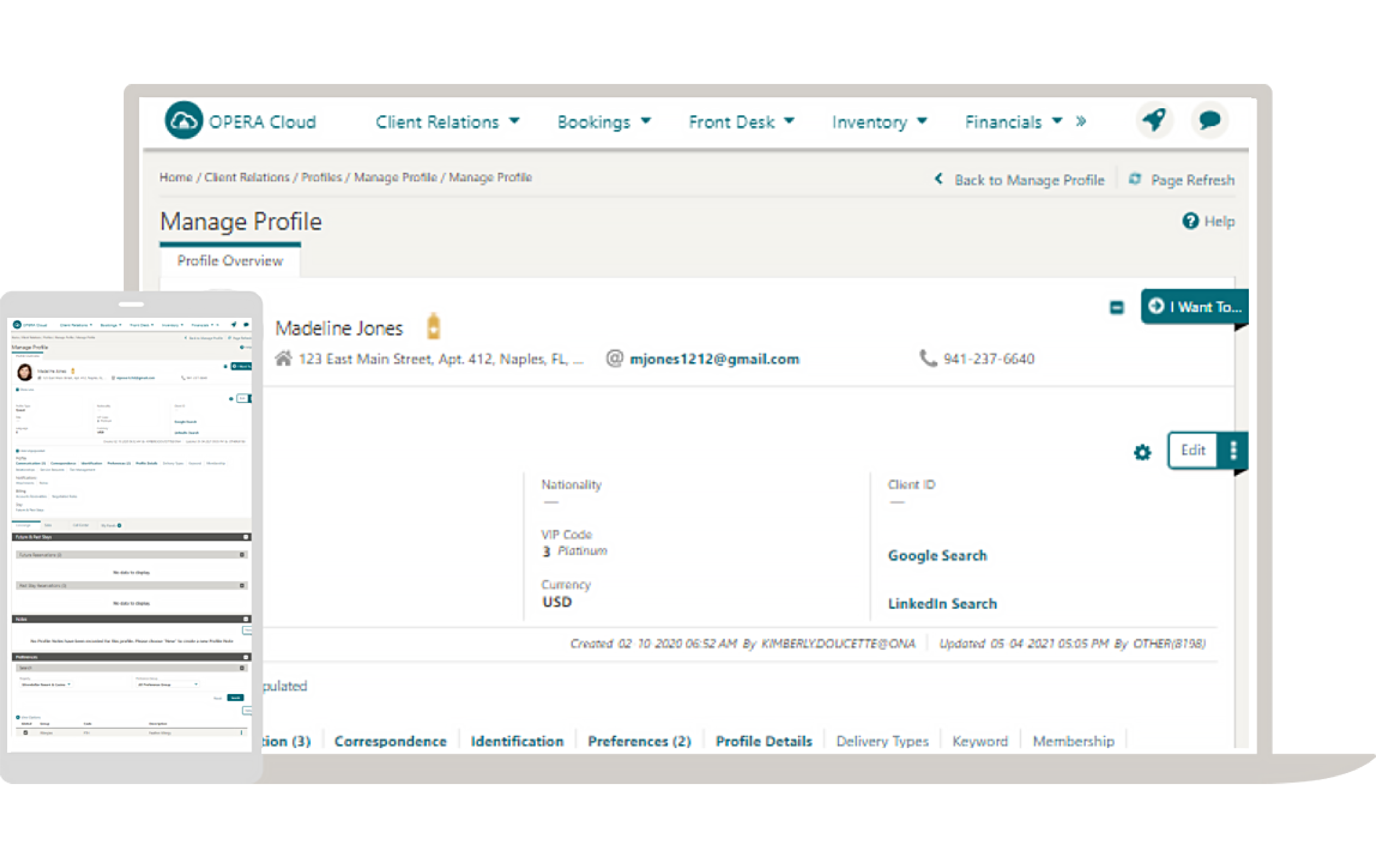 Guest profile screen shot
